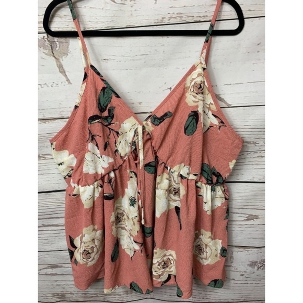 NWOT Shein Floral Shirred Back Babydoll Tank Top